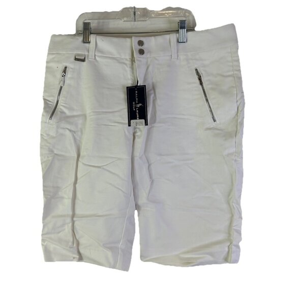 NOS Vintage 90s Ralph Lauren White Cotton Bermuda Golf Shorts - Picture 1 of 6
